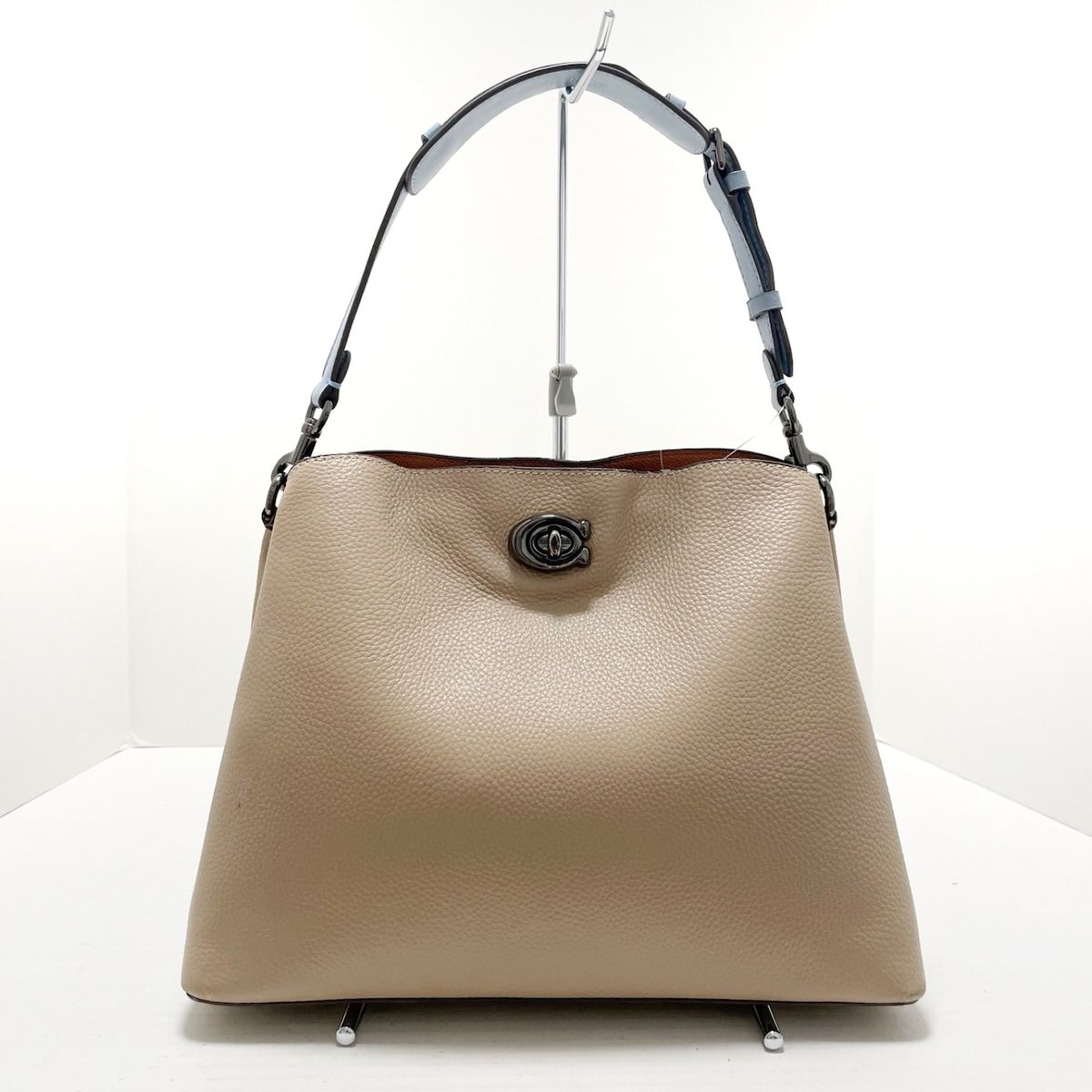 COACH(コーチ) ハンドバッグ ウィロウ ショルダー バッグ カラーブロック C2590 ベージュ レザー - メルカリ