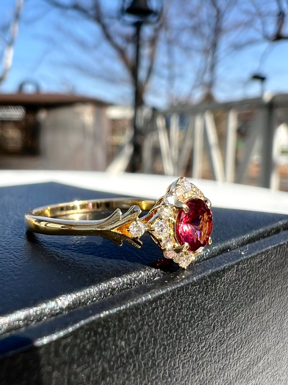 メルカリ市SALE　K18YG カラーチェンジガーネット 9.5号 メルカリ市SALE K18YG カラーチェンジガーネット 9.5号