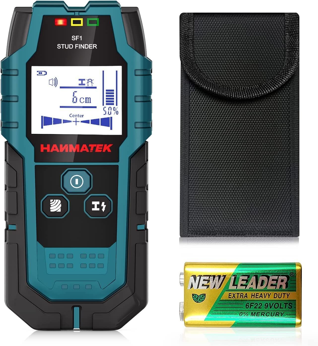 【在庫処分】HANMATEK 下地探し 下地センサー 下地チェッカー 壁うらセンサー 深度距離表示 五合一アップグレード木材精密モード両頭ボルト探索ツール、金属中心縁、両頭ボルトと交流電線、壁パイプ位置決め器に使用 (SF1)