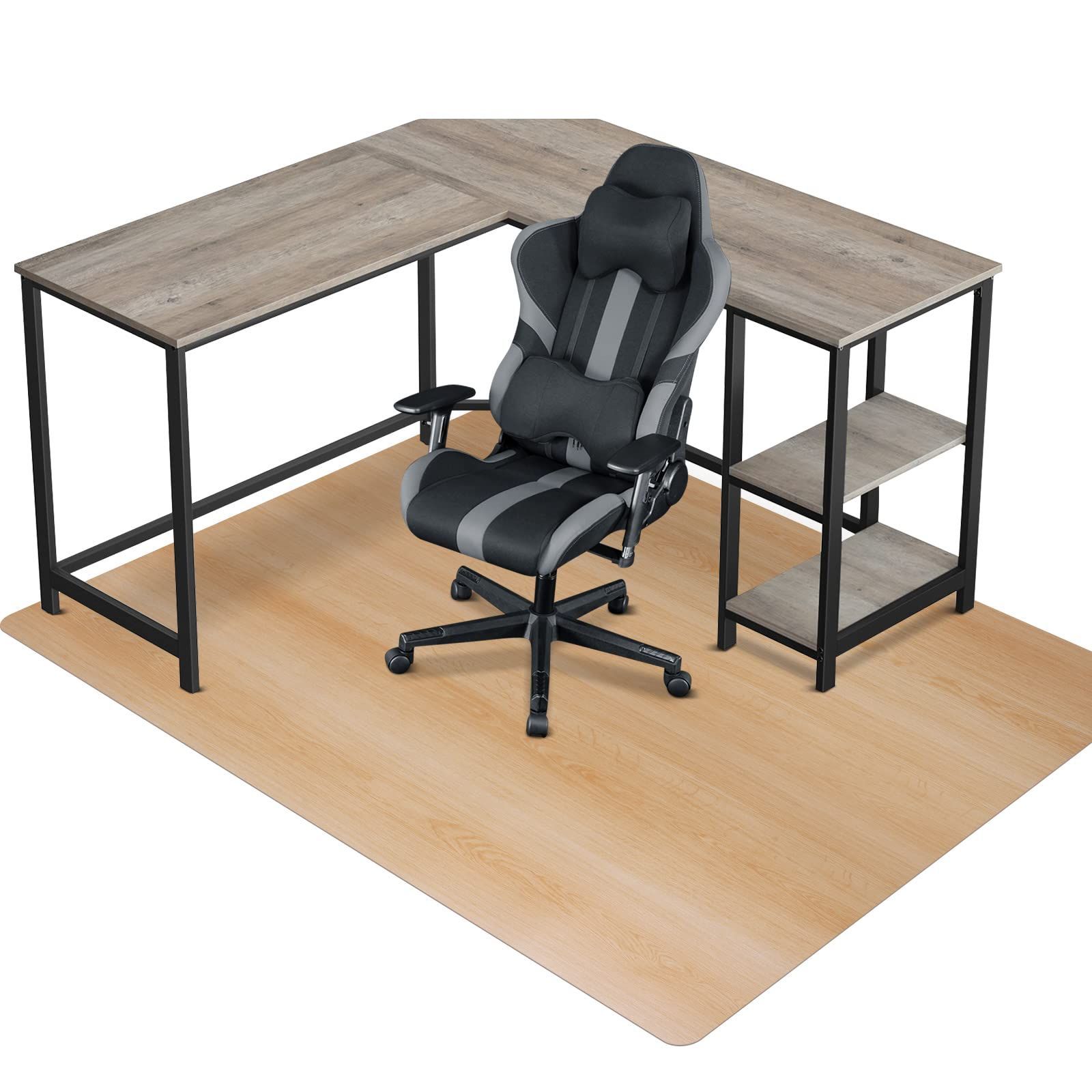 新着商品 木目調 PVC素材 グラスファイバー 厚さ2.0mm ソフトタイプ 160*130cm 床保護 チェアマット ズレない ゲーミングチェアマット 凹み防止 アップデート版 キズ防止 160*130CM