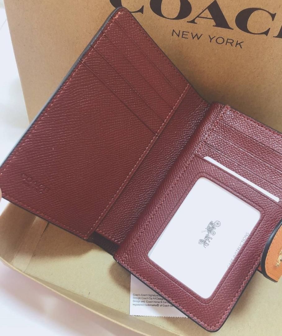 COACH コーチ ☆ 新品 ☆ 折り財布 オレンジ レディース 小物 財布