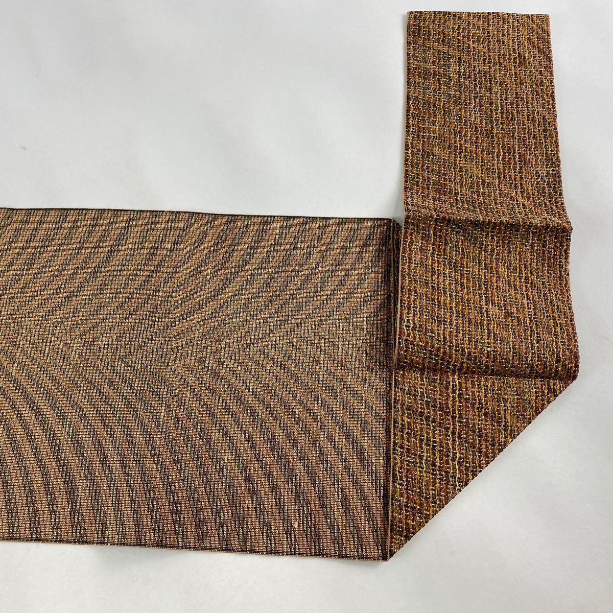 名古屋帯 美品 秀品 証紙 八寸名古屋帯 松葉仕立て 幾何学模様