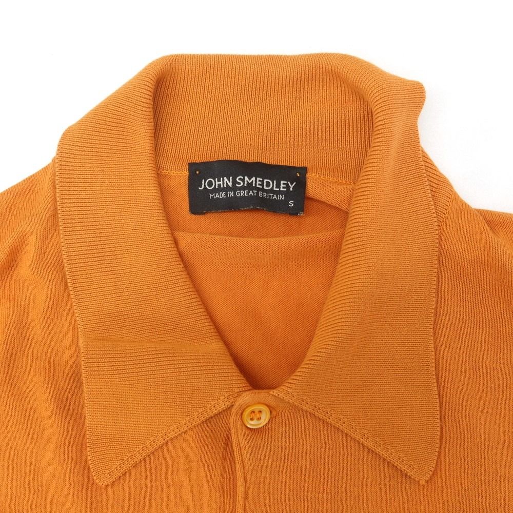 新品未使用　JohnSmedley 半袖ポロシャツ　オレンジ　S JOHN SMEDLEY / SYRES コットン スキッパーポロシャツ