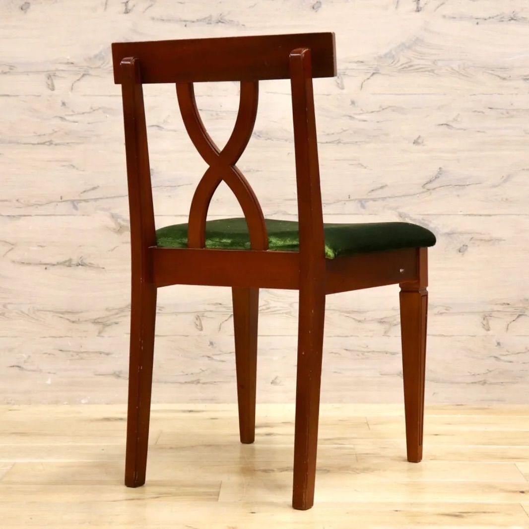 偉大な GMIH246○東海家具 | TOKAI KAGU Kent Chair ケントチェア ダイニングチェア ドレッサー ヴィンテージ アンティーク モケットグリーン