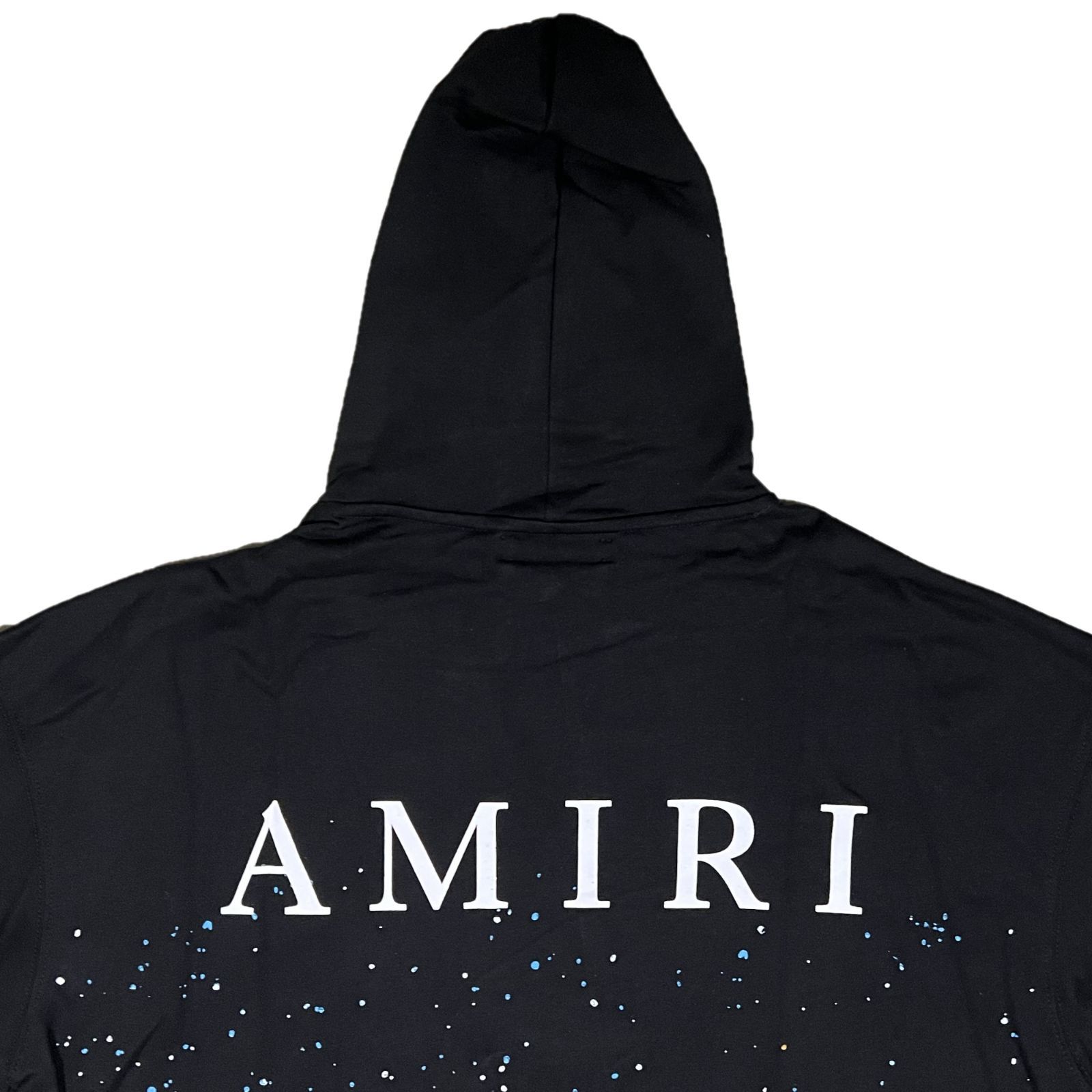 AMIRI アミリ BLUE PAINT BLEACH ALL OVER HOODIE ブルーペイント