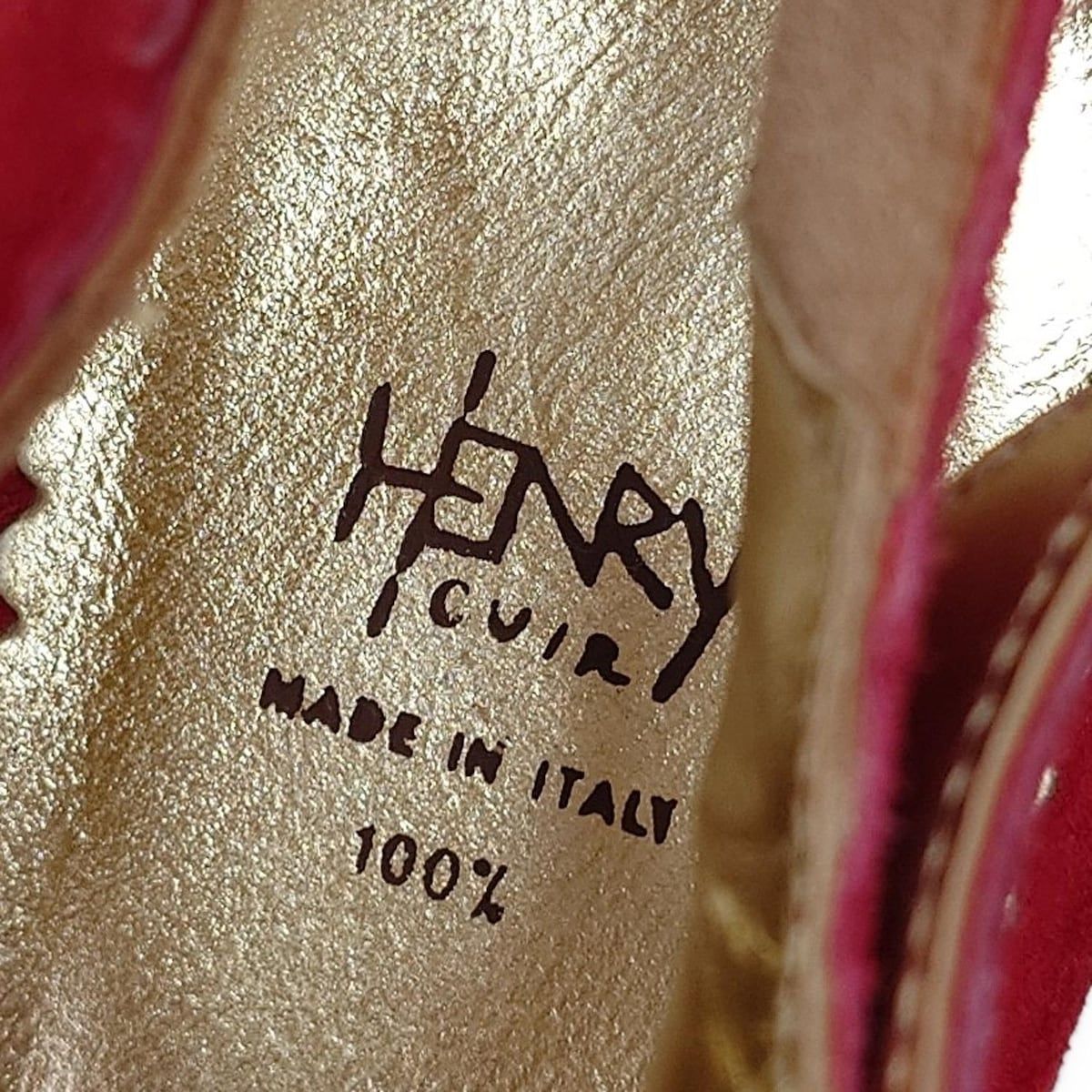  HENRY CUIR アンリークイール サンダル 36 レディース - レッド サンダル サンダル ミュール