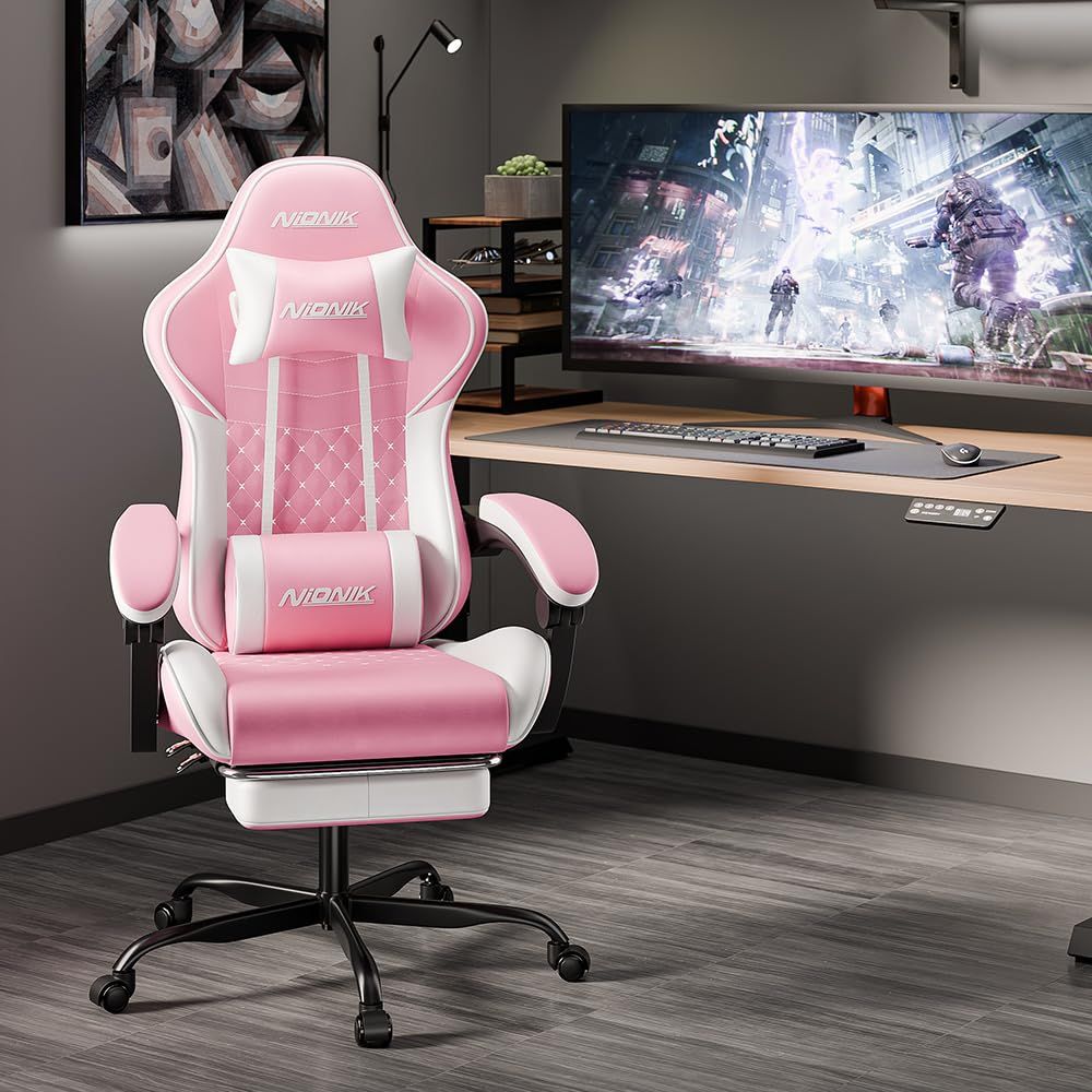 高耐久性 PUレザー 蒸れない ダイア調に蝶の刺繍のデザイン PCチェア 連動アームレスト 高さ調節 ピンク パソコンチェア 135°リクライニング あぐら テレワーク chair gaming 腰痛対策 座り心地 椅子 ハイバック 人間工学設計