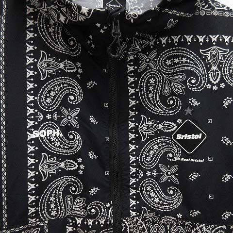  エフシー ルブリストル F.C.Real Bristol FCRB ペイズリー バンダナ 上下 セットアップ ブルゾン ショーツ ショートパンツ 黒 ブラック M 体育器具 用品 スポーツ