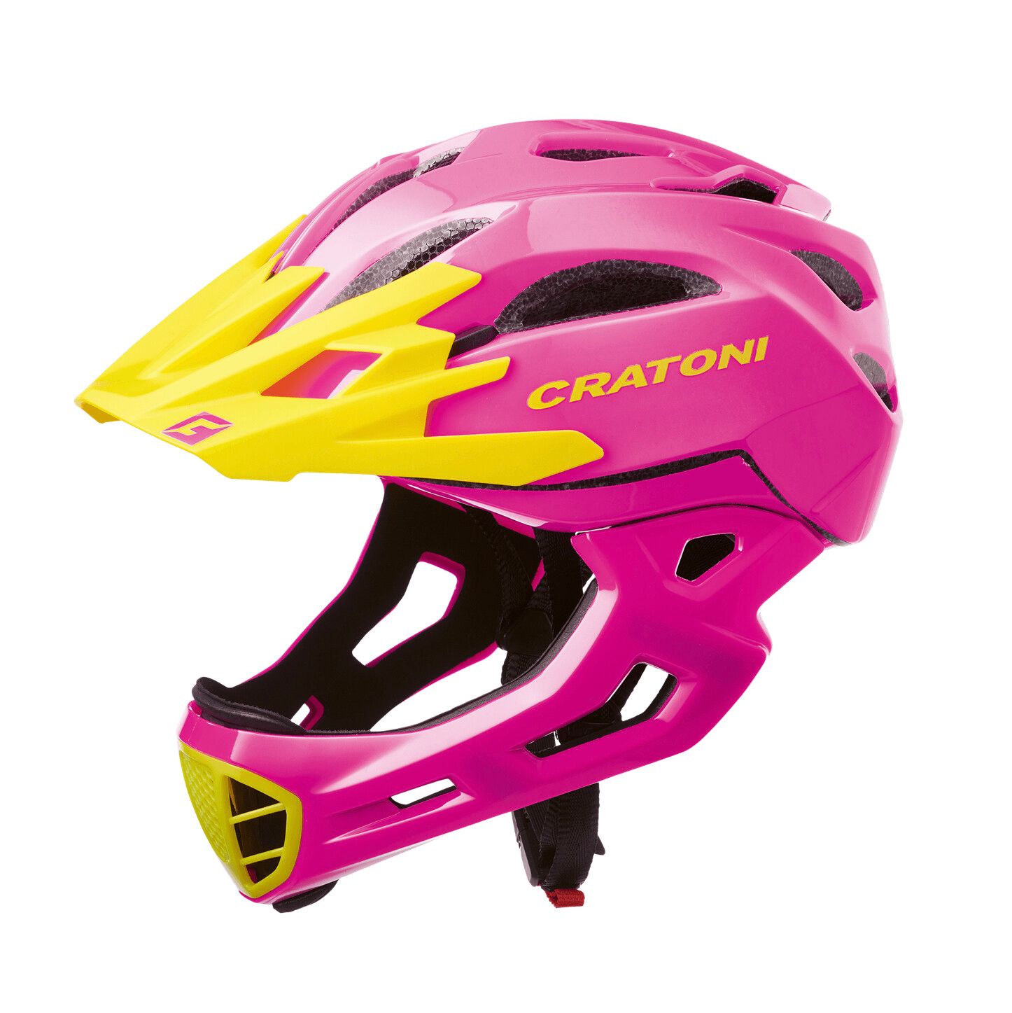 最速発送 キッズヘルメット クラトーニ CRATONI Cマニアック ピンクxイエローグロス ML 54-58cm
