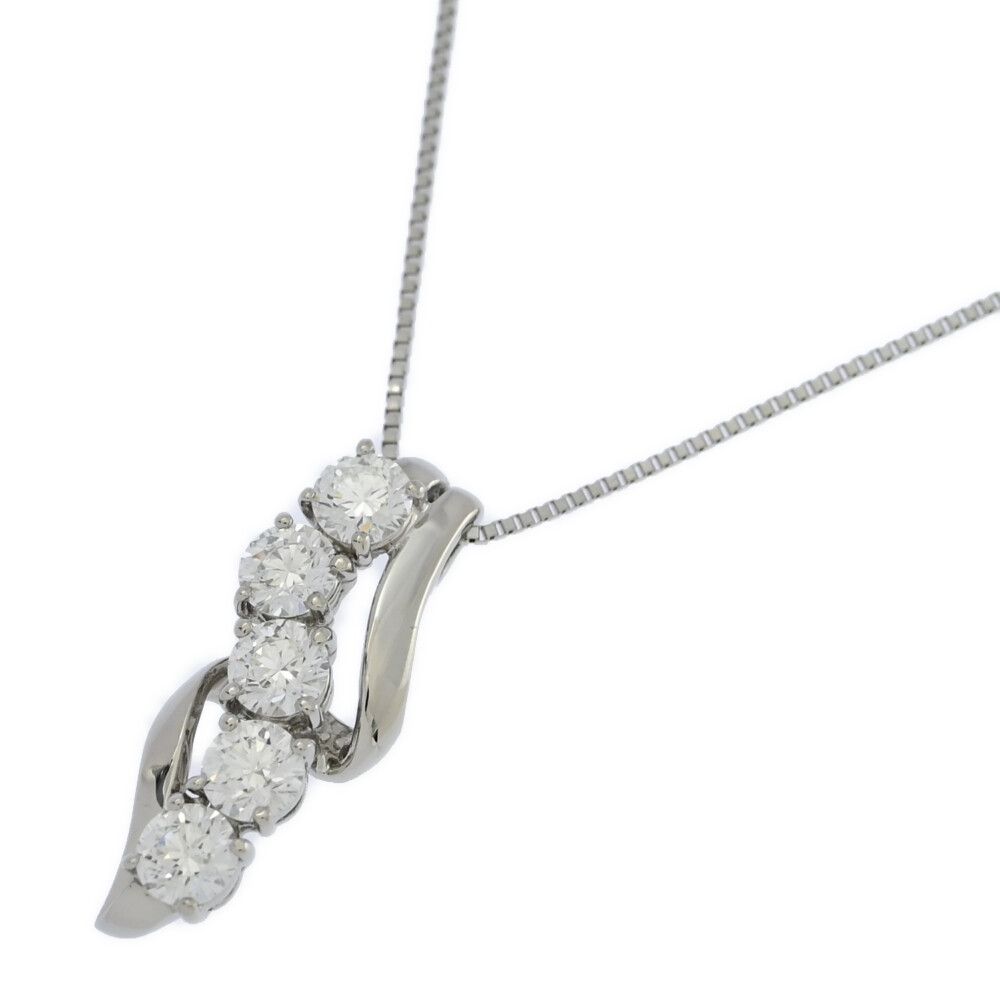1.057ct/5P・ダイヤモンド ネックレス・ペンダント/Pt900-Pt850-4.8gg  