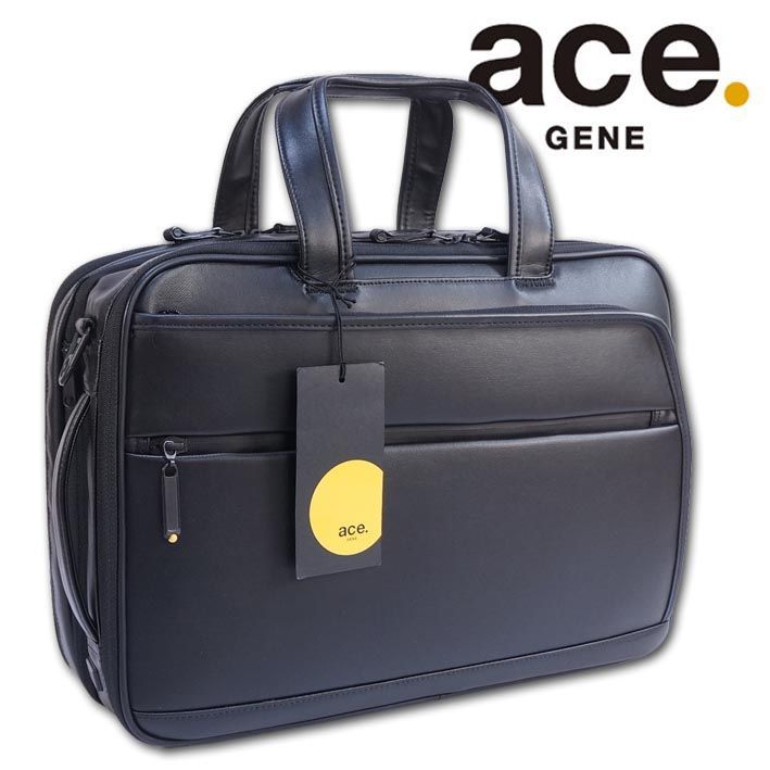 【新品】ACE GENE ビジネスバッグ　レザーブリーフケース黒 楽天市場】【ノベルティ特典】 エースジーン フレックスライトD