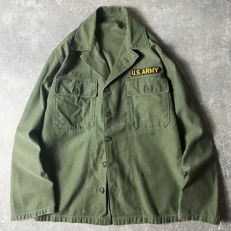 60s US ARMY 米軍実物 OG-107 コットン サテン ユーティリティ