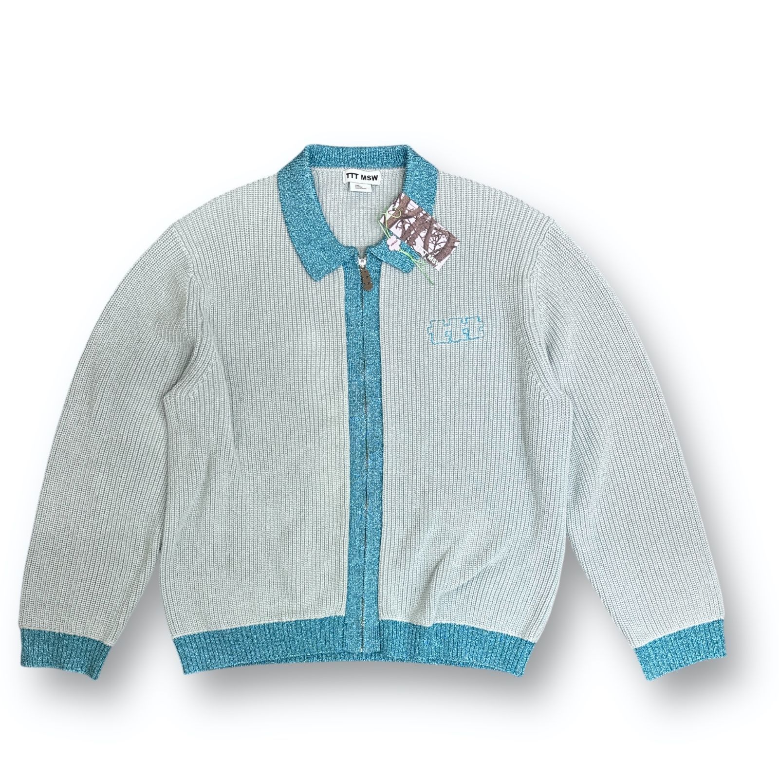 ttt_msw］Lame Zip Up Cardigan サイズL カーディガン