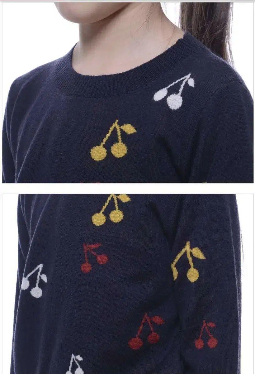 ボンポワン さくらんぼ柄 ウール ニット 14 A サイズ