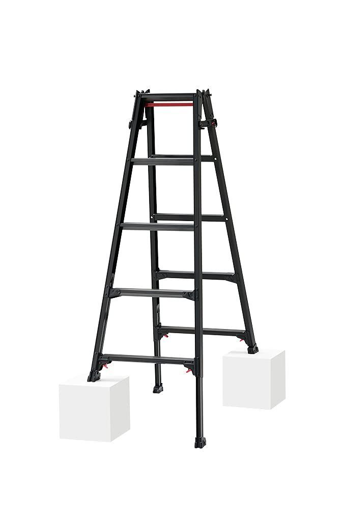 在庫 10138 1.31 1.63m RYZB-15 伸縮式はしご兼用脚立 ワンタッチバー付 LABEL BLACK 長谷川工業 Hasegawa