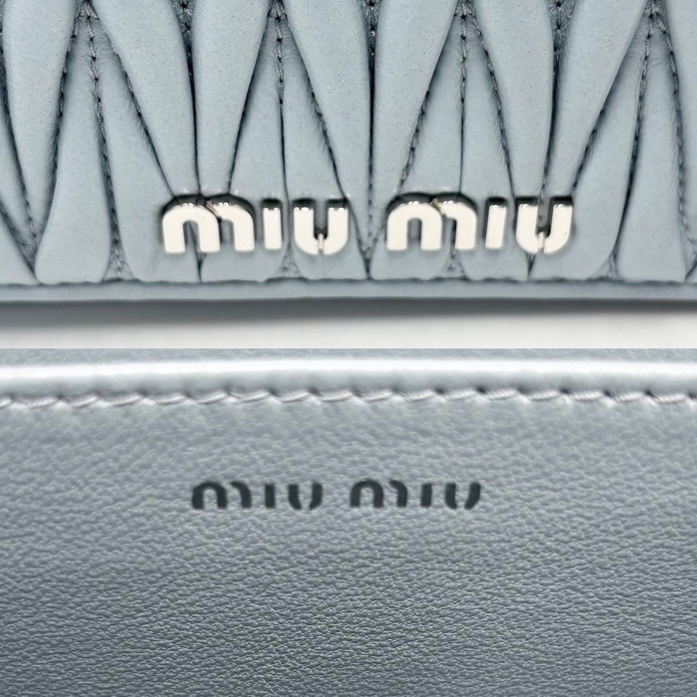 MIUMIUラムマトラッセ♪チェーンショルダー♪ラメブルー ミュウミュウ ショルダーバッグ レディース マテラッセ ミニ