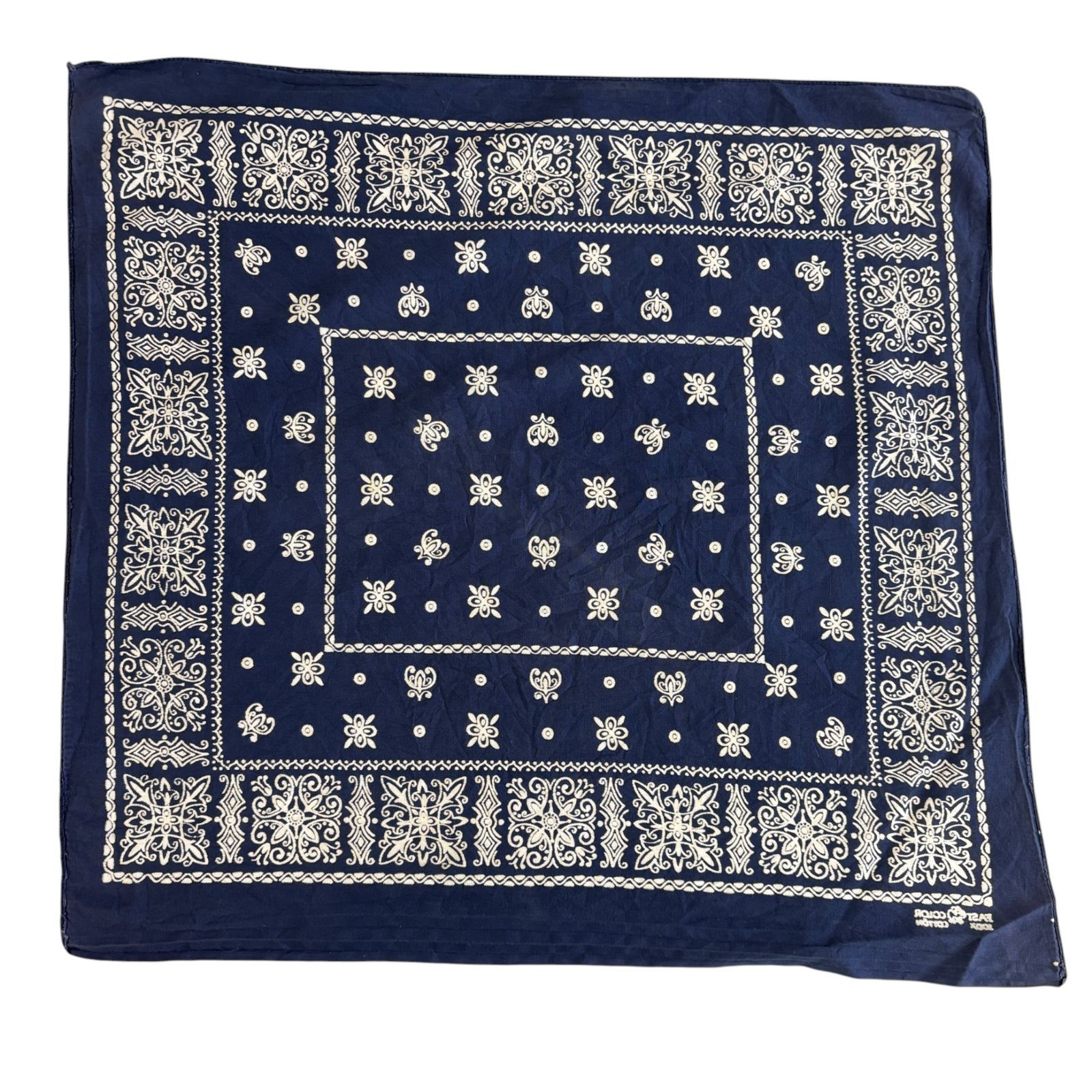 vintageバンダナ USA製 エレファントブランド フラワー B-117