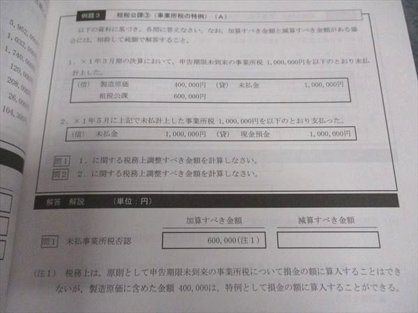 CPA会計学院 公認会計士講座 租税法 テキスト/個別計算問題集/他