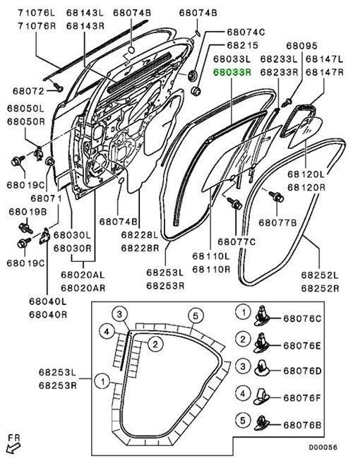 ミツビシ 純正 ランサーエボリューション 10 ランチャンネル リヤ ドア