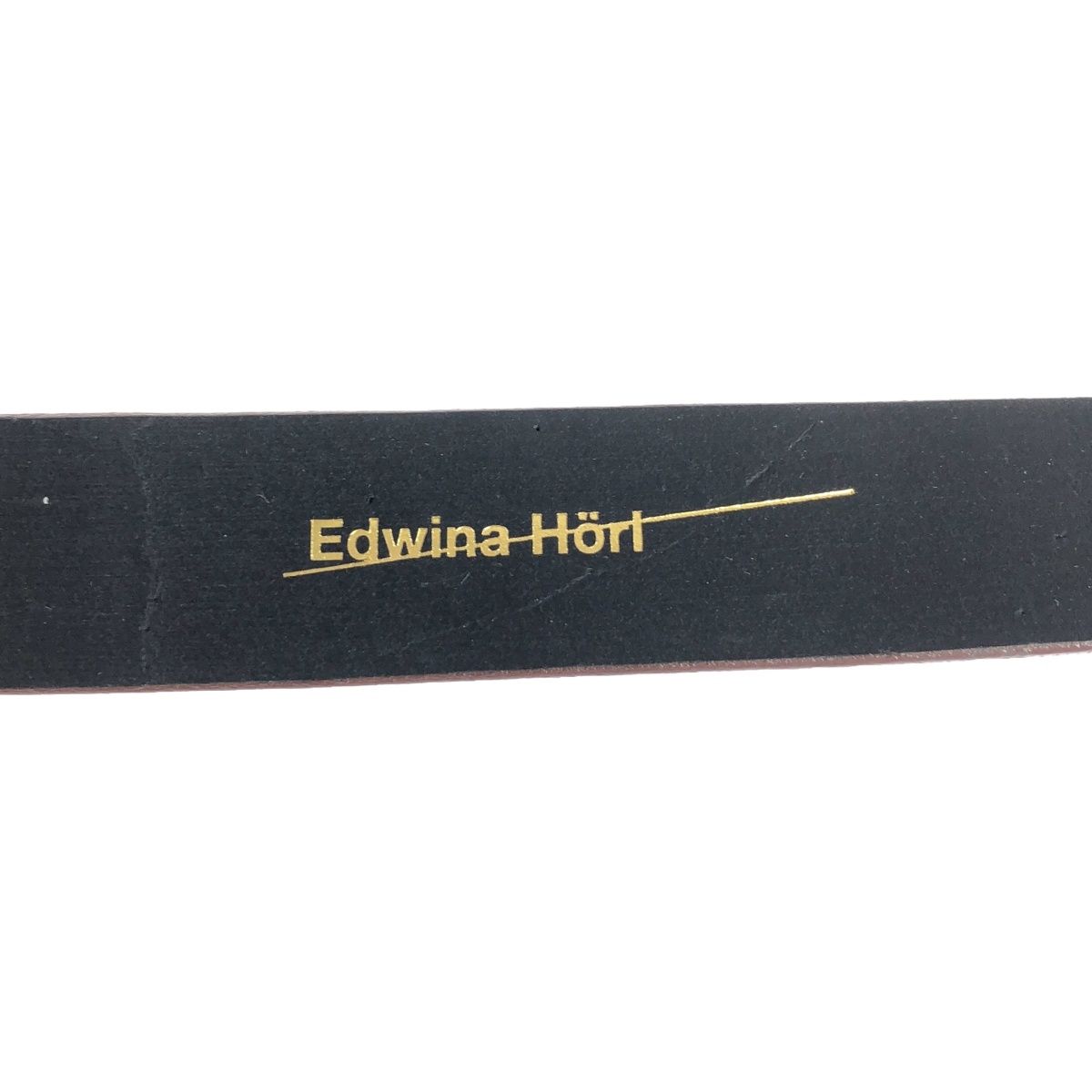 Edwina Horl エドウィナホール スクエアバックルレザーベルト ブラック