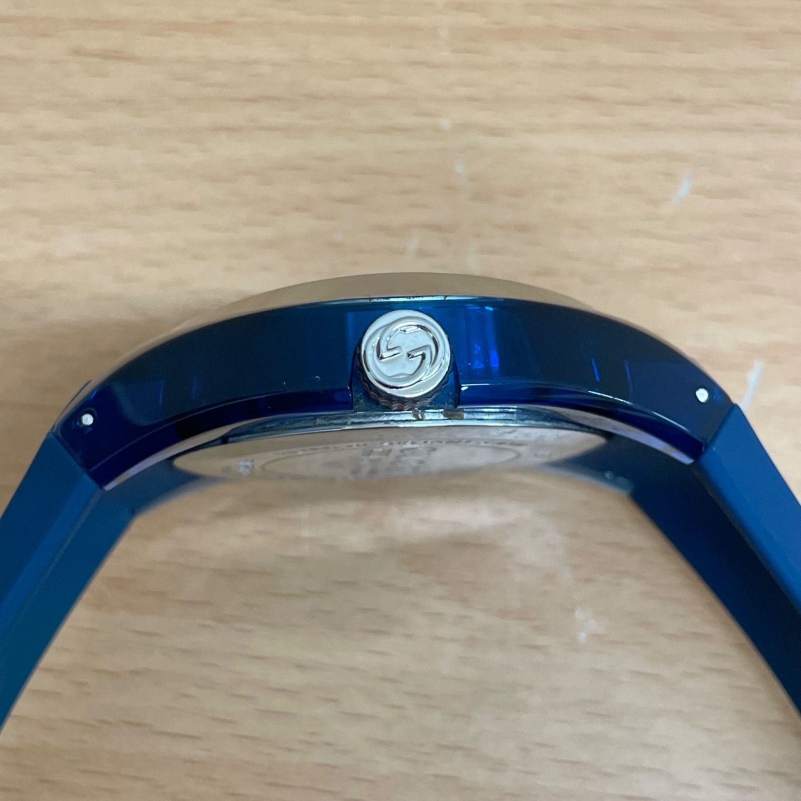 □【ジャンク品】GUCCI グッチ 137.1 シンク クォーツ時計 ブルー 稼働