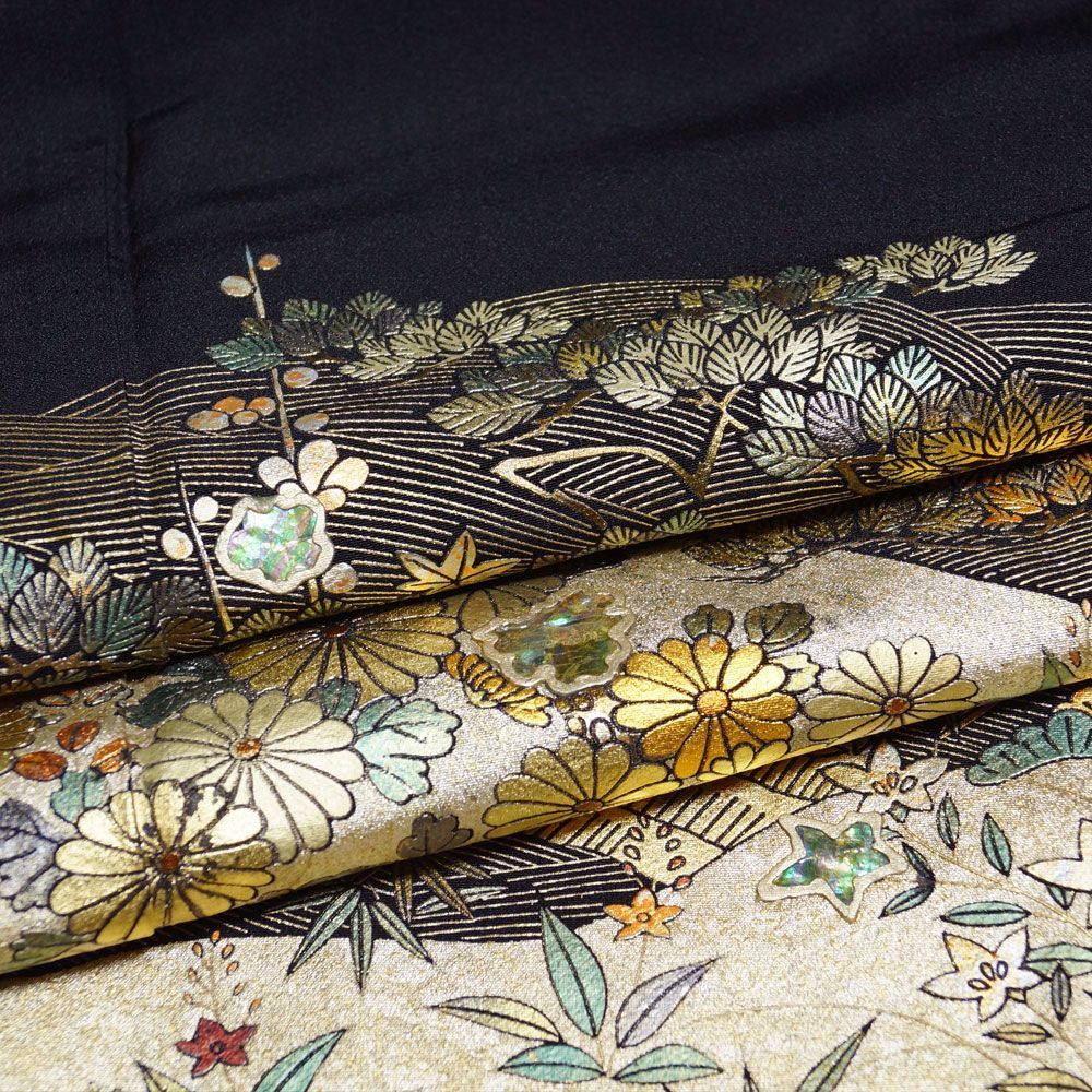 専用　黒留袖　セット　裄64 袋帯　河合美術織物　金　桐　格式高いコーディネート kimono-rental_mito-408