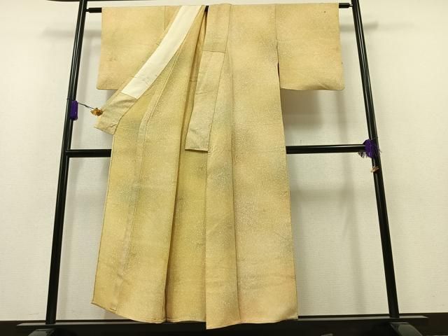 平和屋着物▽上質な小紋 単衣 霞縞 暈し染め 正絹 逸品