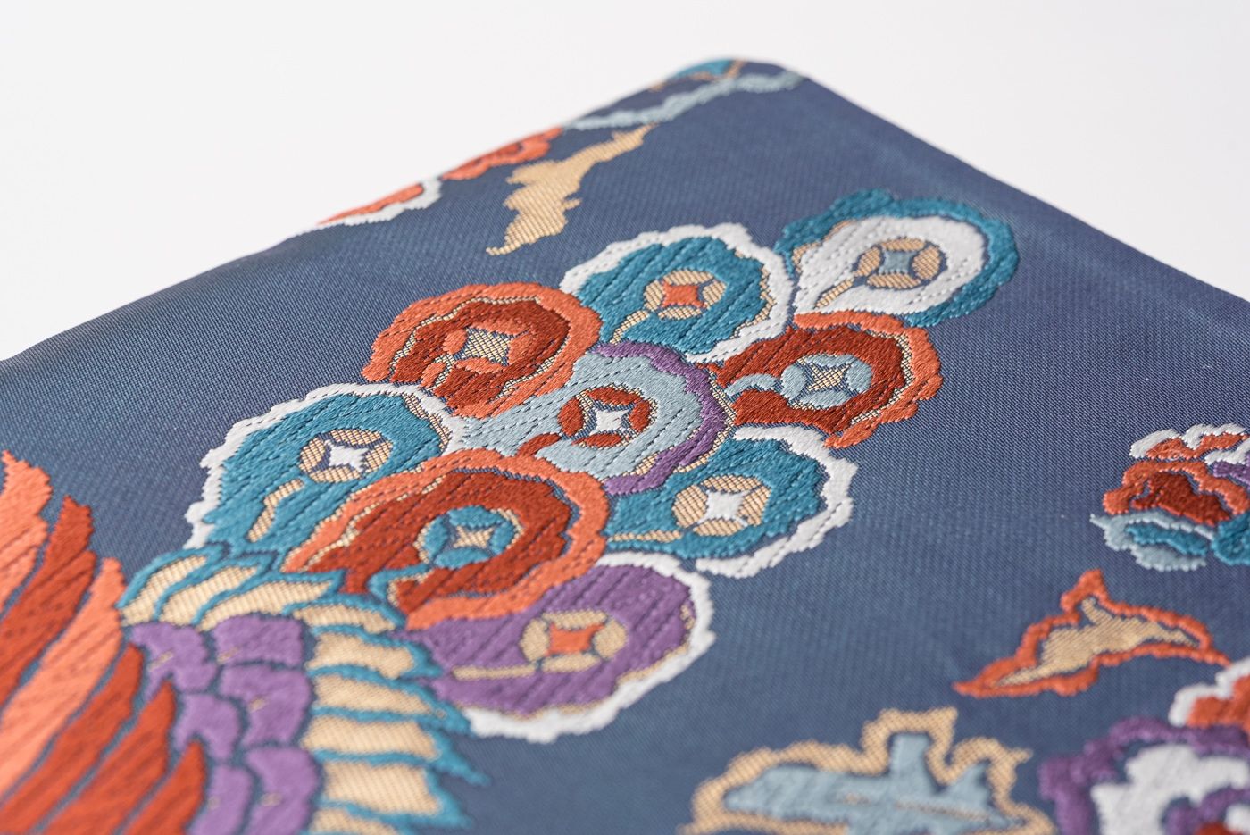 袋帯 孔雀 九雀 花柄 刺繍 NO-785 袋帯 孔雀 九雀 花柄 刺繍 NO-785