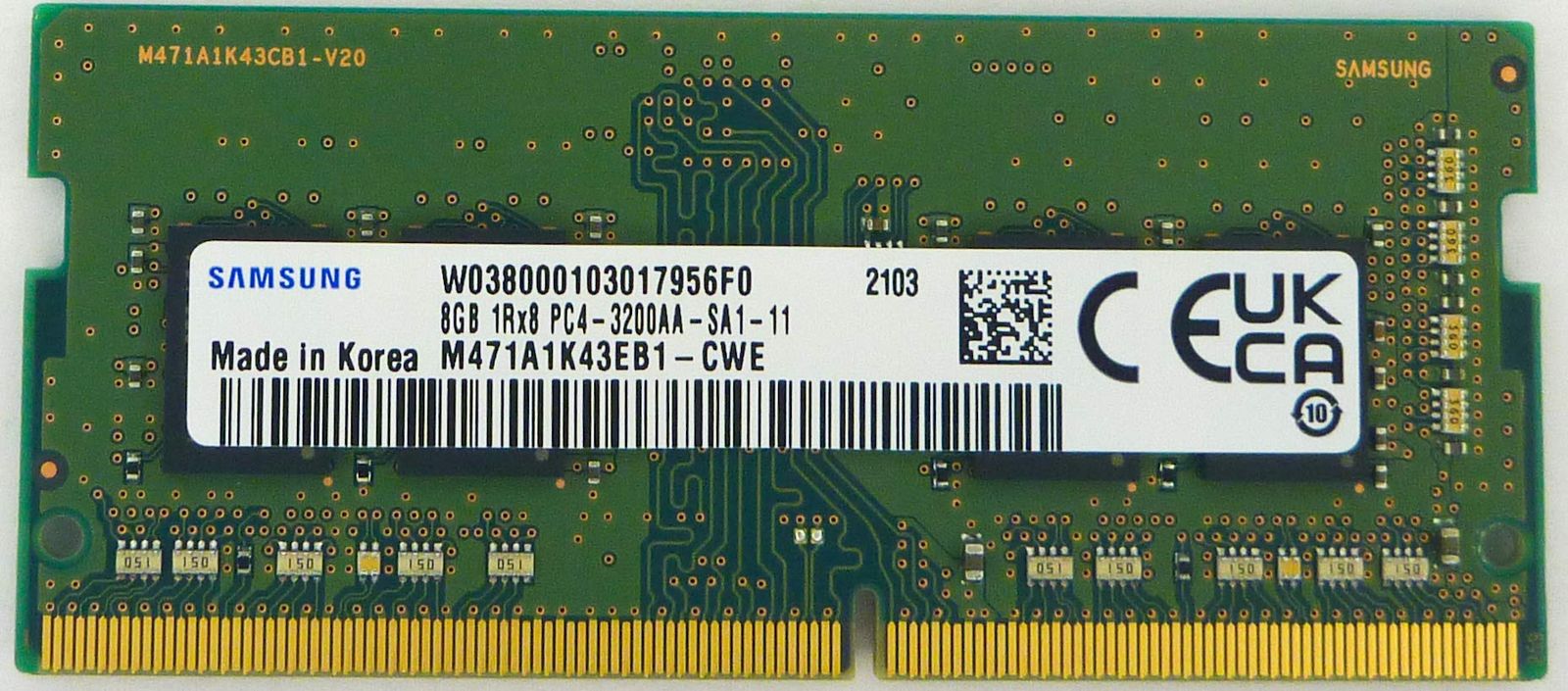 SpotMarket DDR4 3200MHz PC4-25600 1 2V 1Rx8 260-ピン SODIMM ラップトップ RAM メモリ モジュール M471A1K43EB1-CWE 8GB