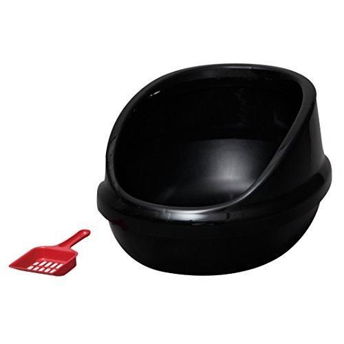 アイリスオーヤマ 猫トイレ 猫 トイレ ハーフカバー スコップ付き 黒 ?P-NE-500-H