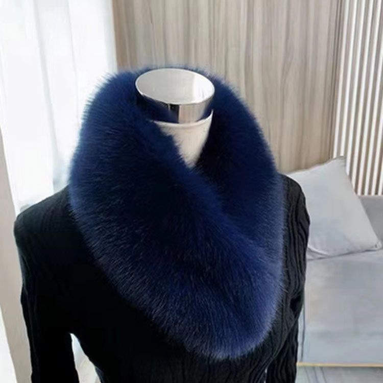 柔らかな毛皮の レッキス編み込み二重巻フード付スヌード 毛皮ファー