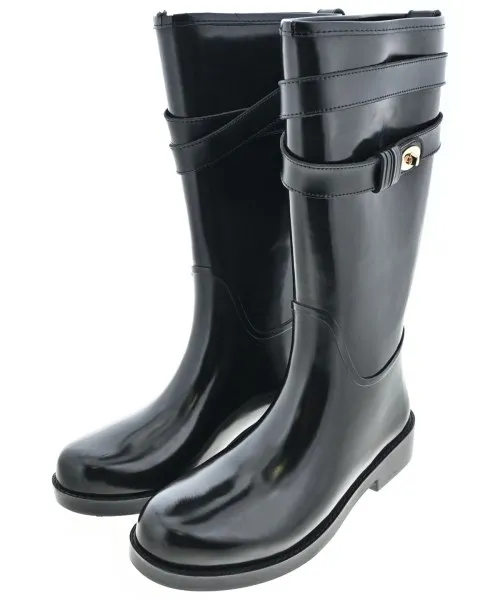 美品　コーチ　レディースレインブーツ　シグネチャー　黒 COACH コーチ ブーツ シグネチャー レインブーツ 長靴 ブラック