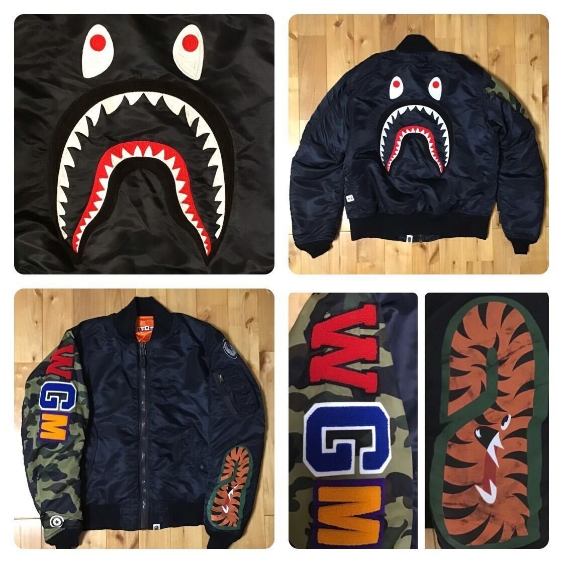 SHARK MA-1 Bomber Jacket Mサイズ a bathing ape BAPE camo エイプ ベイプ アベイシングエイプ シャーク  フライト ジャケット WGM - メルカリ