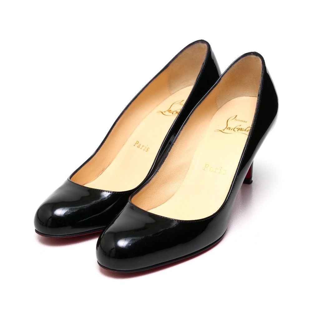 Christian Louboutin クリスチャンルブタン SIMPLE PUMP パンプス サイズ35 1|2 ハイヒール エナメル レザー ラウンドトゥ 靴 イタリア製 ブランド古着 20250512|RA4704