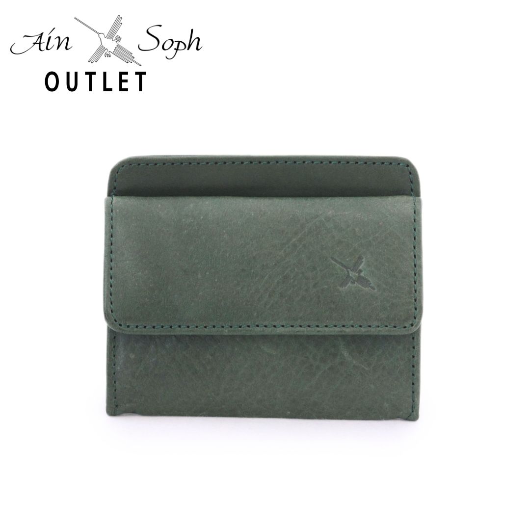 【OUTLET】Ain Soph (アインソフ)ボックスコインケース　カードポケット付/Green