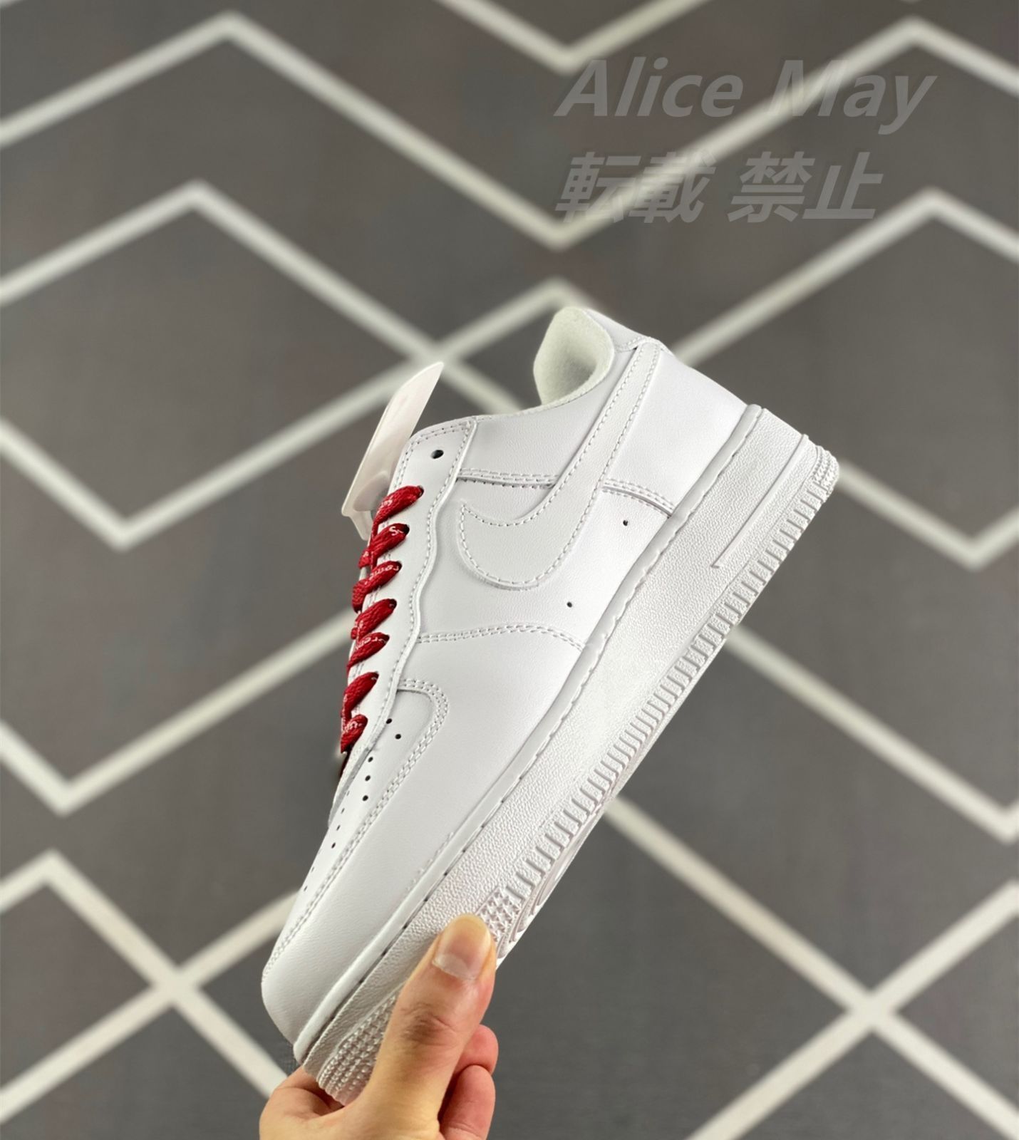  supreme x nike air force 1 low ナイキ カジュアルスニーカーホワイトレッド スニーカー キッズシューズ