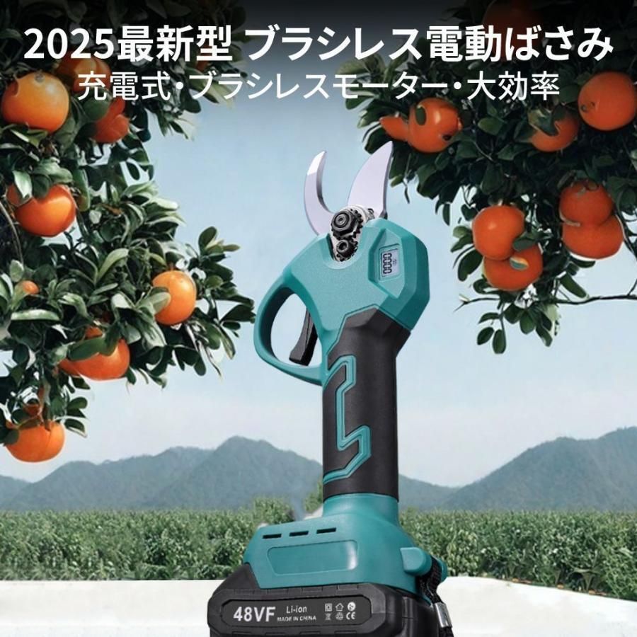 剪定ばさみ 充電式 マキタ バッテリー互換 200cm延長ポール 電動剪定ハサミ ブラシレスモーター 枝切り 果樹用 家庭用 女性用