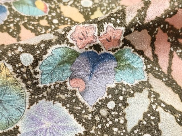 平和屋本店■極上　越後十日町の一流染匠　桐屋・翠山工房　振袖　辻が花　絞り　暈し染め　銀通し地　逸品　CYAA0819s4 平和屋本店□極上 越後十日町の一流染匠 桐屋・翠山工房 振袖 辻が花