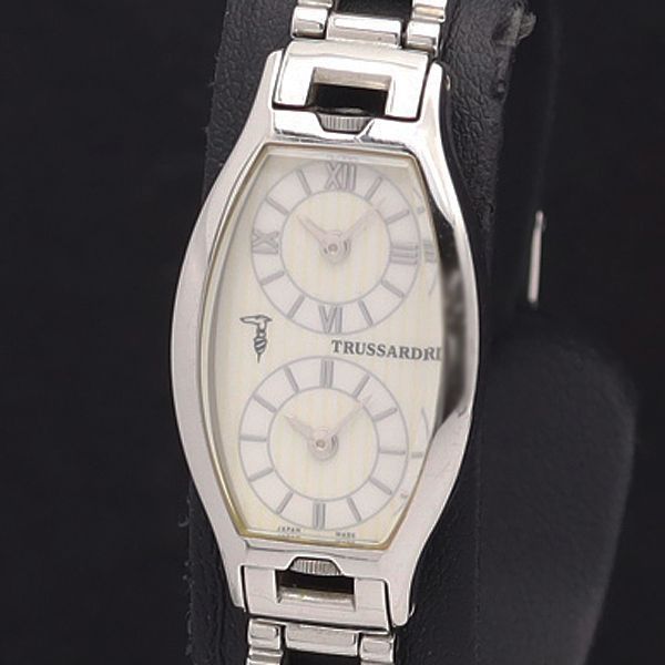 良品 トラサルディ QZ TR-0041 白文字盤 ダブルフェイス