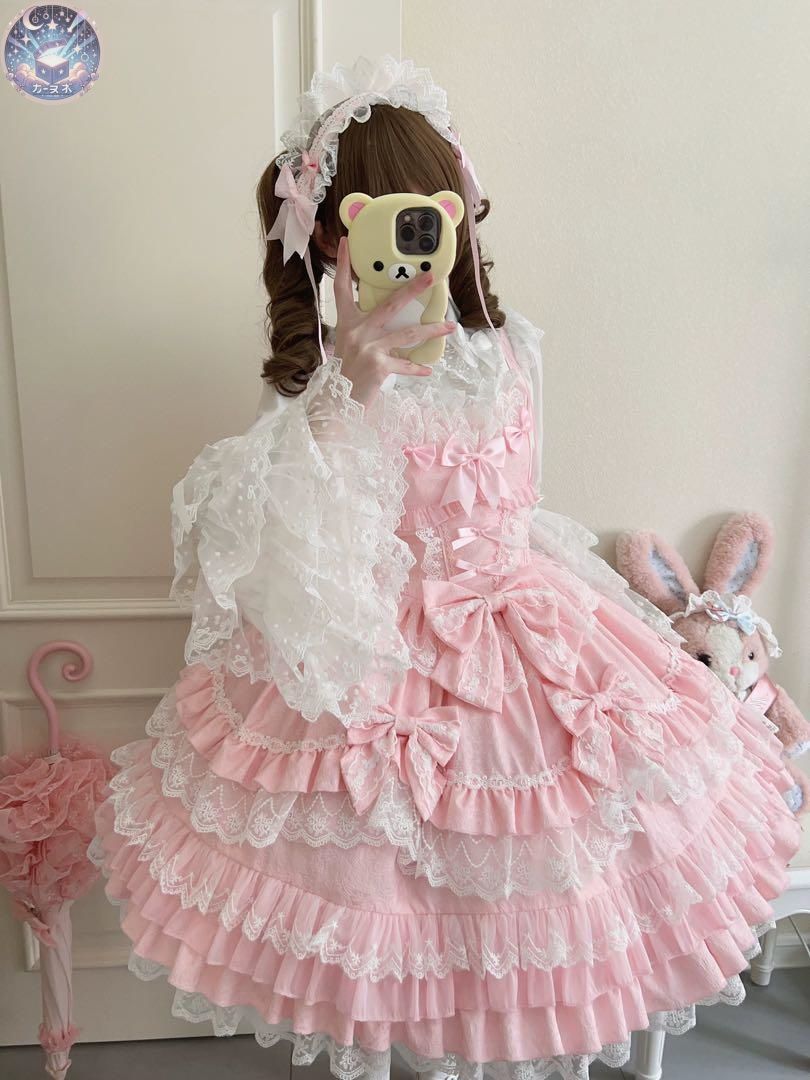 ♥ ロココプリンセス ロリィタドレスセット ジャンパースカート ピンク 甘ロリ