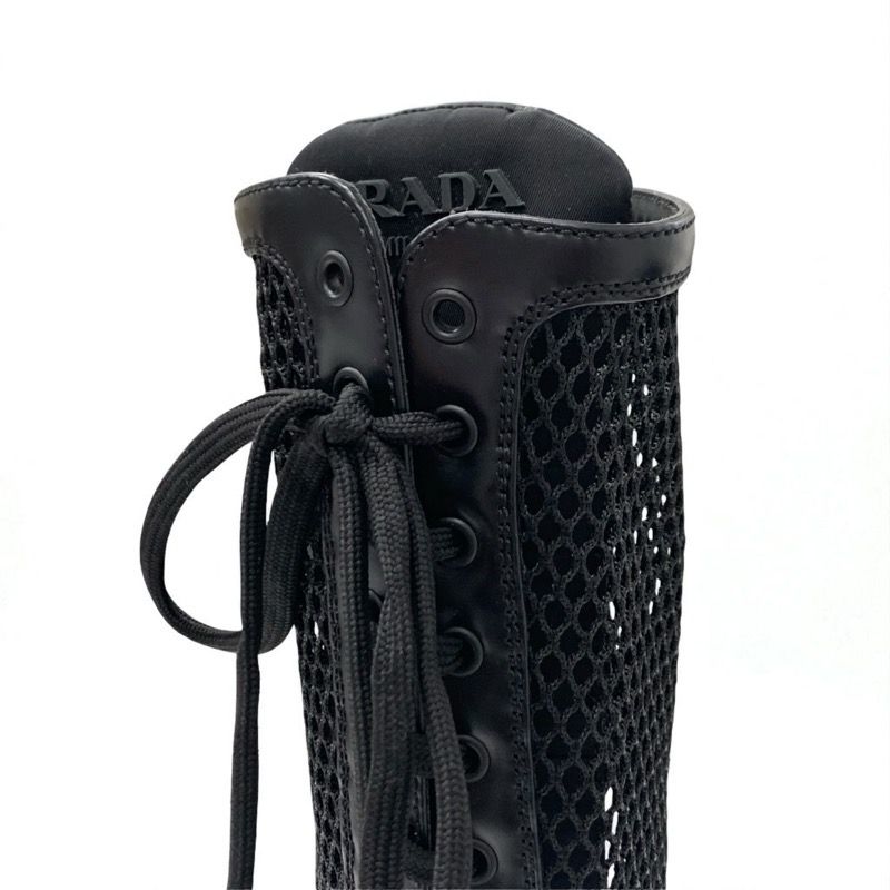 プラダ PRADA ブーツ ロングブーツ 靴 シューズ メッシュ レザー