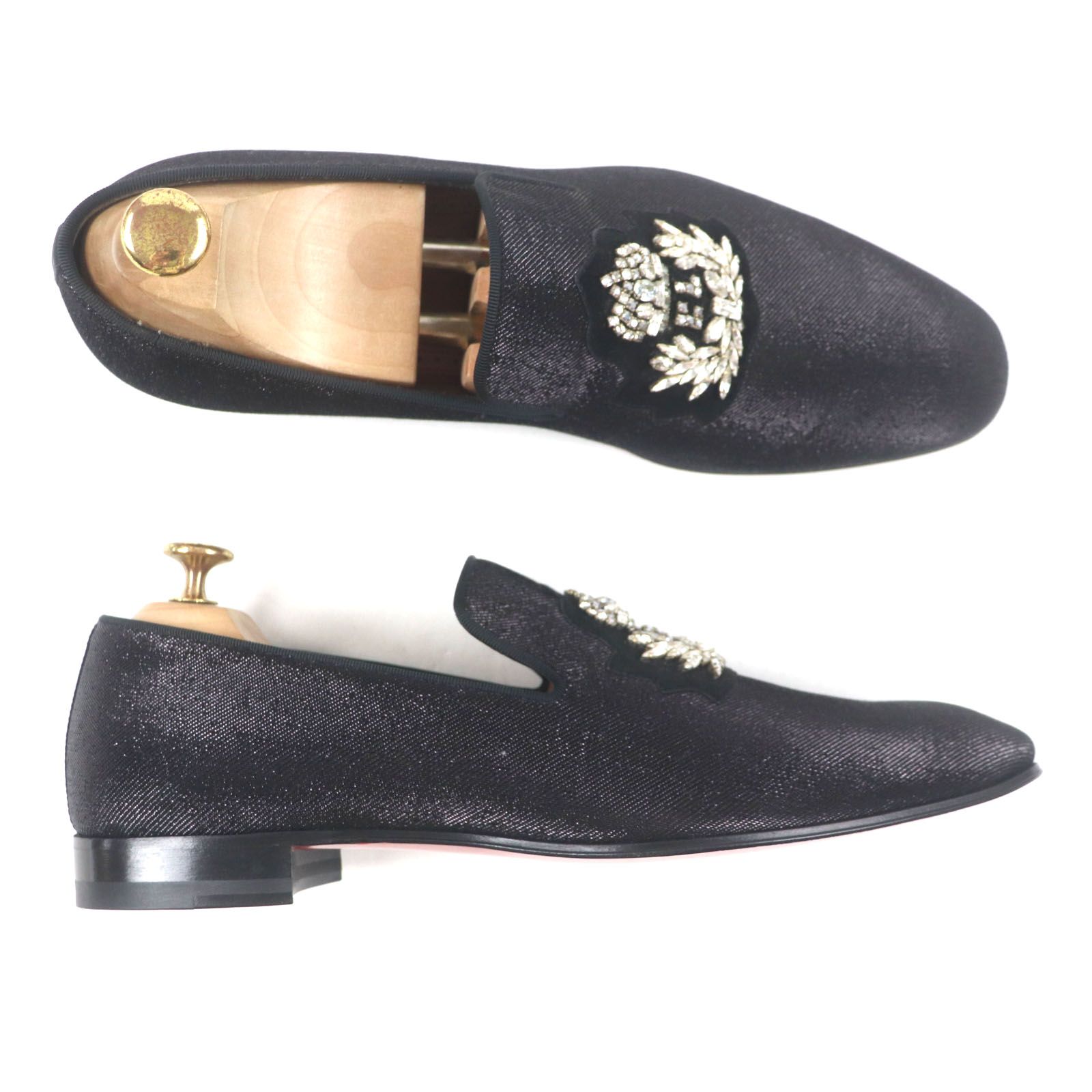 <極美品>クリスチャンルブタン ダンデリオンスパイクスタッズローファー ネイビー クリスチャンルブタン ダンデリオンスパイクスタッズローファー ネイビー