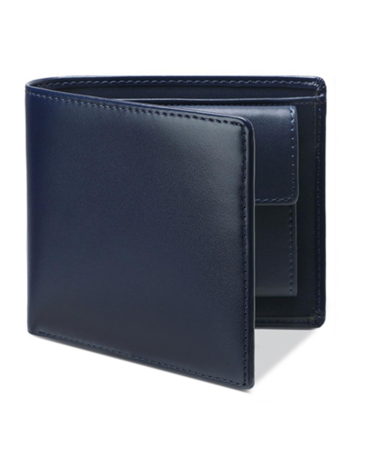 [iroto] 財布 メンズ 二つ折り 本革 コンパクト カード6枚収納 超スリム設計 (ネイビー) [ネイビー(ギフトボックスなし)]