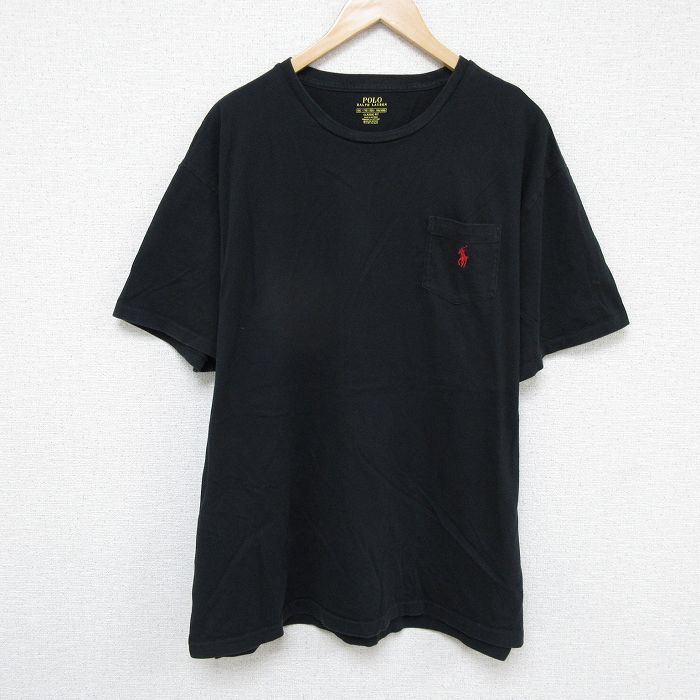 XL/古着 ラルフローレン Ralph Lauren 半袖 ブランド Tシャツ メンズ ワンポイントロゴ 胸ポケット付き 大きいサイズ コットン クルーネッ