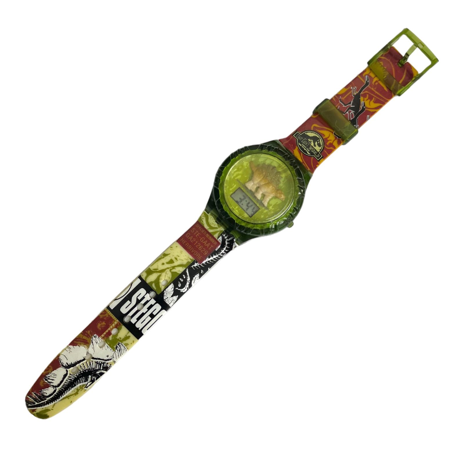 【ヴィンテージ⭐️ロストワールド】 90s Jurassic Park The Lost World wrist watch ジュラシック パーク  ウォッチ　 ステゴサウルス　 1997年製 　バーガー キングおもちゃシリーズ （AYA）