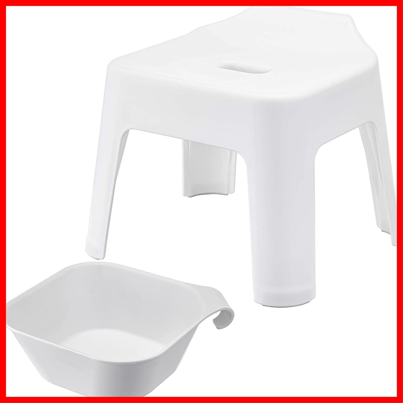 マグネット 引っ掛け湯おけ 座面高25 cm 2点セット tower お風呂 引っ掛け風呂イス バスルーム 浮かせる収納 ホワイト 山崎実業 Yamazaki 5383 5378