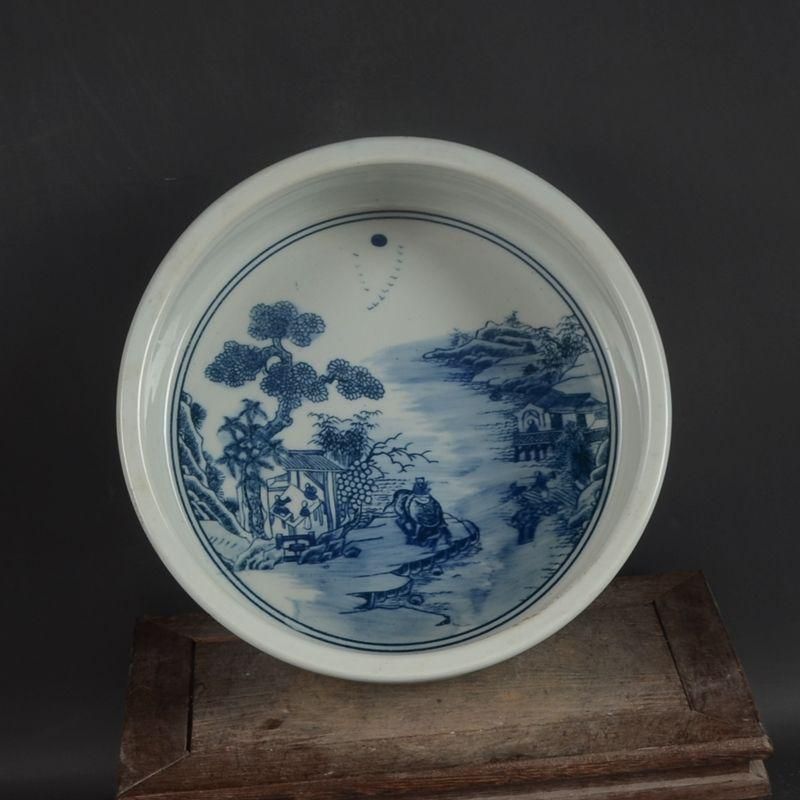 白釉点水洗鉢 磁器 陶磁器 現代工芸品 美術品 装飾品 置物 鯖山水 庭楼 筆洗 水仙の鉢 陶磁器 装飾品 現代工芸品美術品