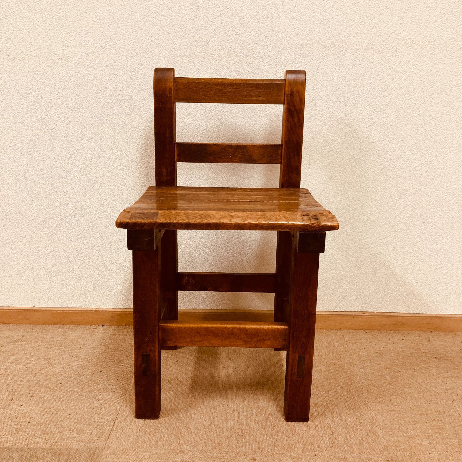 学校子供木製椅子 ビンテージ 昭和レトロ - 家具