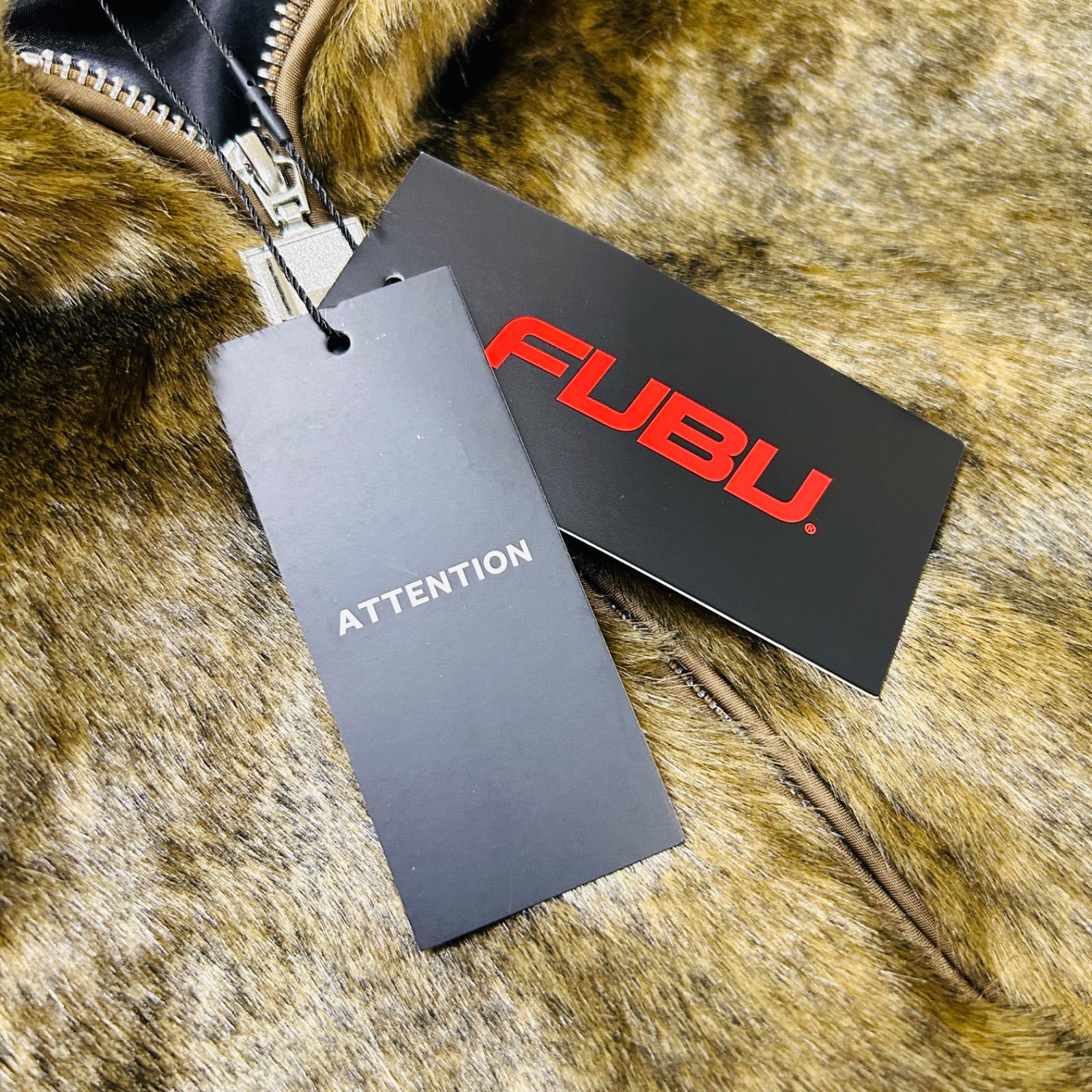 新作】【FUBU／フブ・Faux Far Hooded Jacket （ブラウン