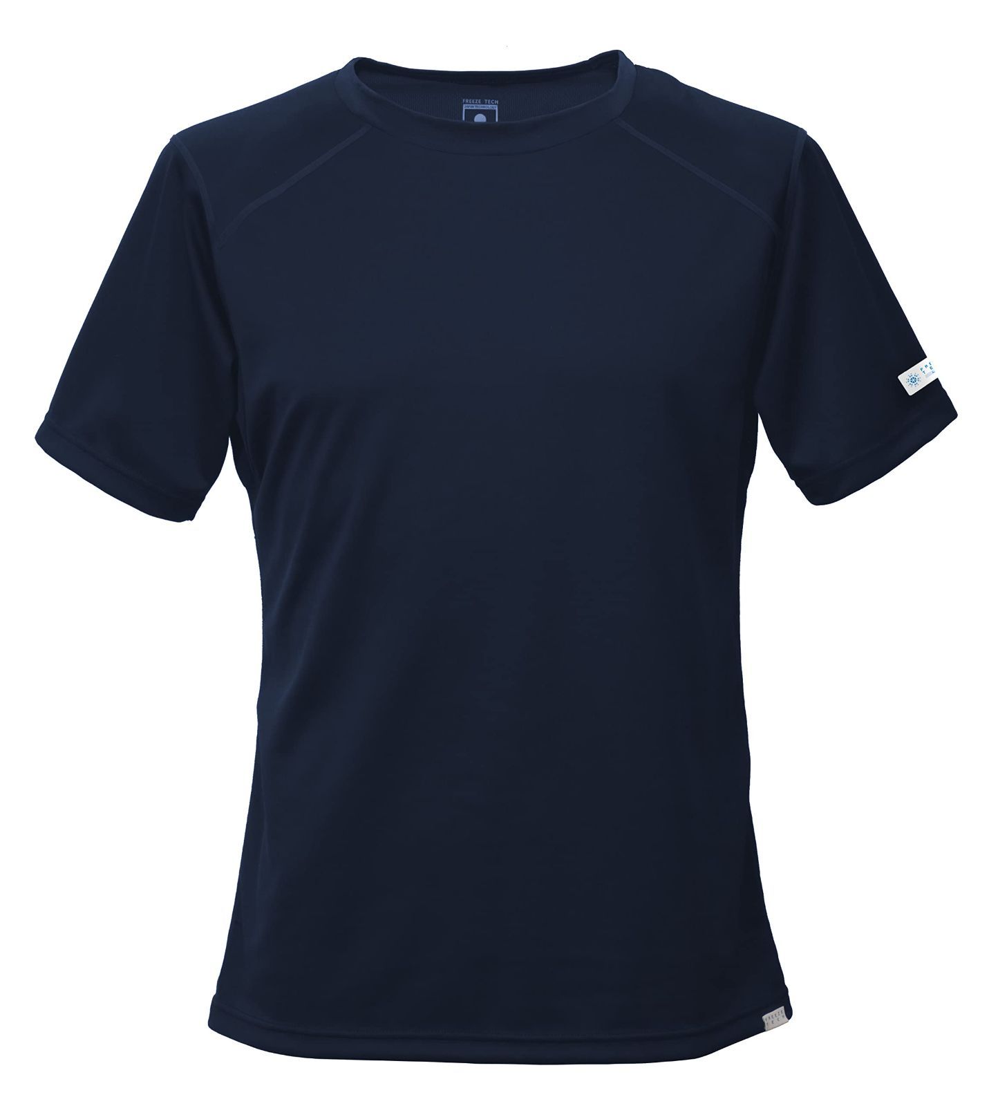 Size:S RegularLong_Style:ネイビー [フリーズテック] 氷撃 レギュラーフィット 半袖 クルーネックインナー (Sサイズ) ネイビー (パフォーマンスライン)